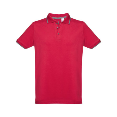 THC ROME. Men's Polo Shirt with contrast colour trim and buttons